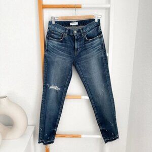 Mousse Vintage Quality Skinny Jeans Distressed Denim Dark Blue